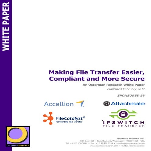 Making File Transfer Easier, Compliant and More Secure