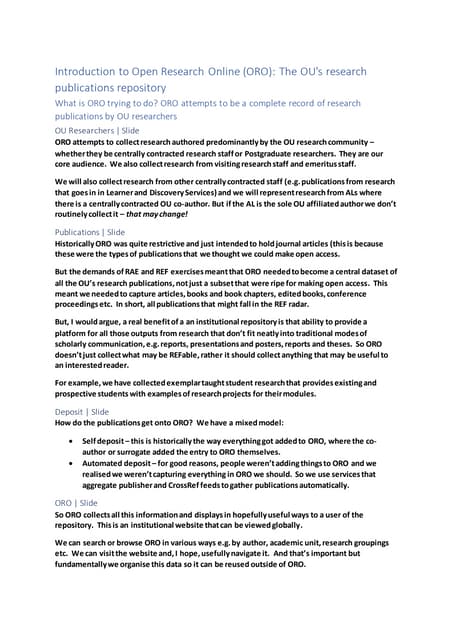 ORO Introductory Session Script   2022