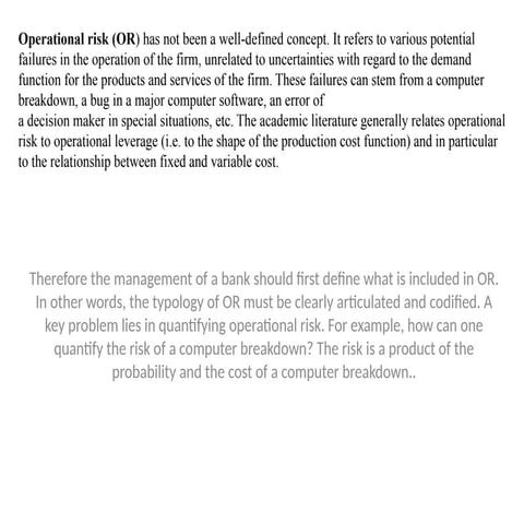 Operational risk management process by s&p