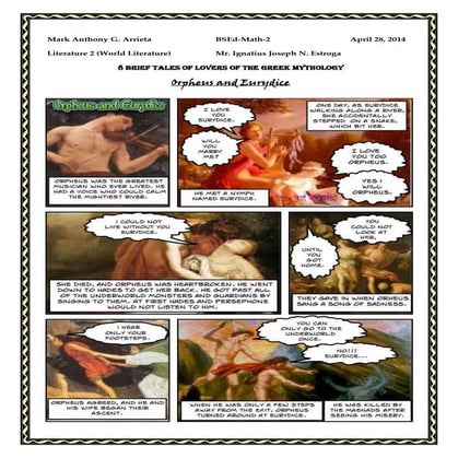 Orpheus and Euydice Comics