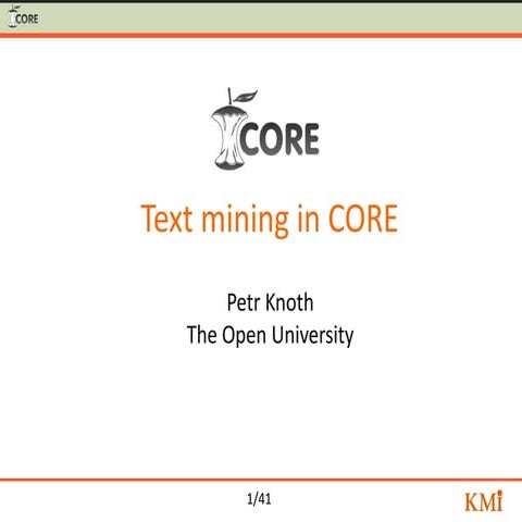 Text mining in CORE (OR2012)