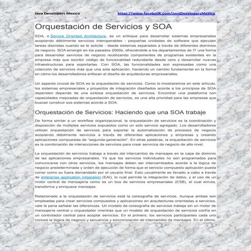 Orquestación de Servicios y SOA