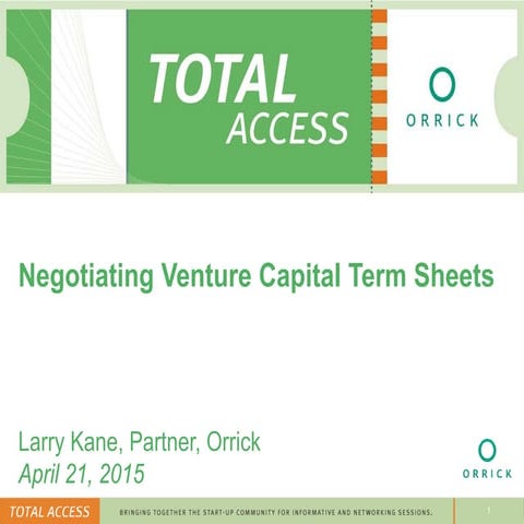 Negotiating Venture Capital Term Sheets 