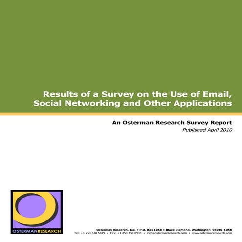 Osterman Research Survey Results, April 2010