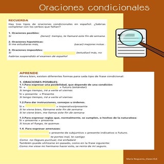 Las oraciones condicionales