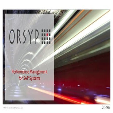 Orsyp Dollar Universe - Performance Management for SAP