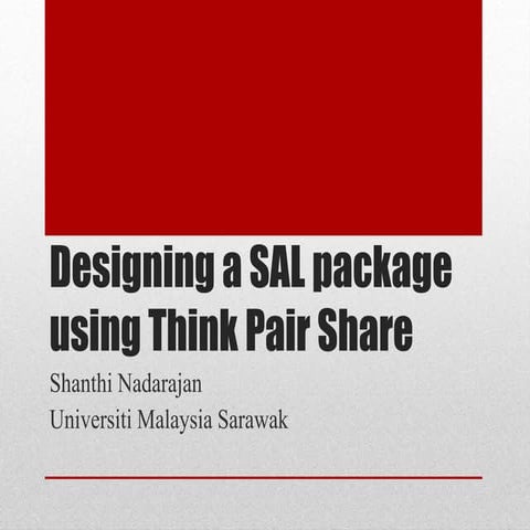 Designing an SAL package using Active Learning Strategies