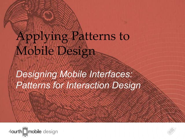 Applying Patterns to Mobile Design