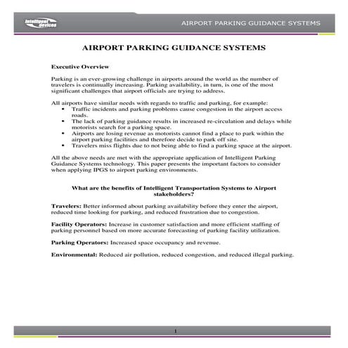 Or Tambo Airport Intelligent Parking Guidance Case Study