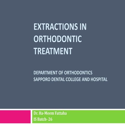 Extraction in Orthodontic Treatment