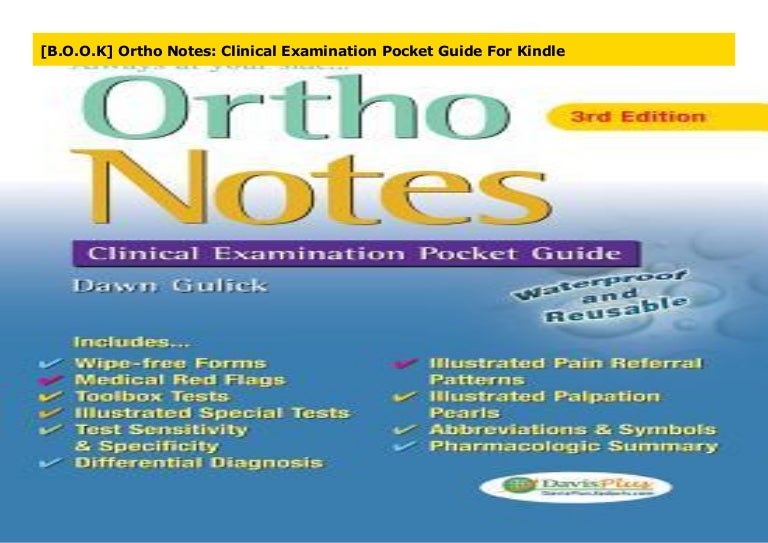 [B.O.O.K] Ortho Notes Clinical Examination Pocket Guide For Kindle