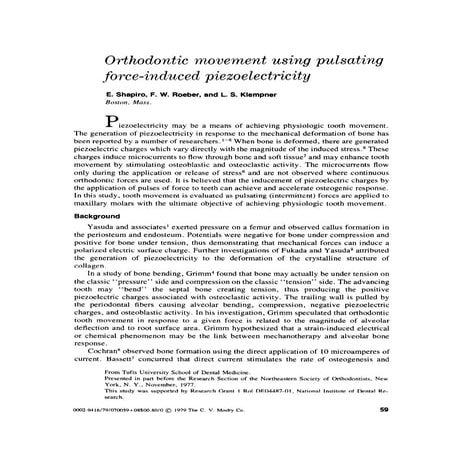 Orthodontic movement using pulsating force induced peizoelctricity