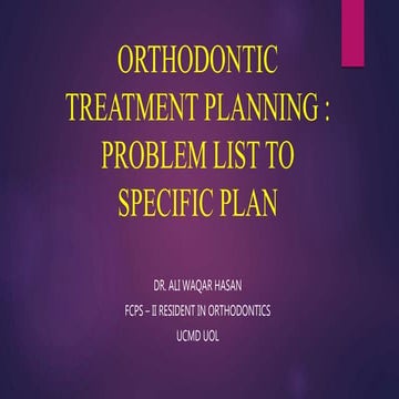 Orthodontic treatment planning