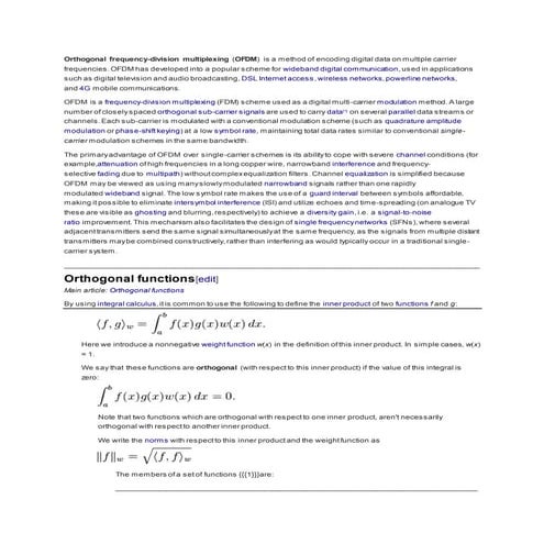 Orthogonal frequency