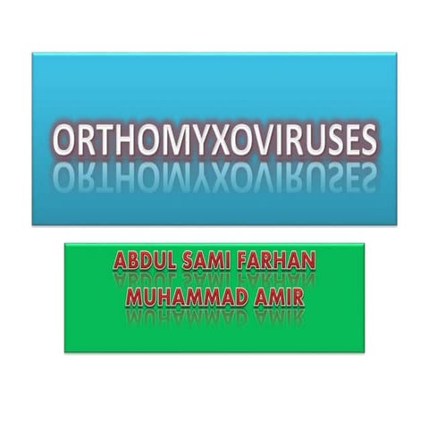 Orthomyxoviruses