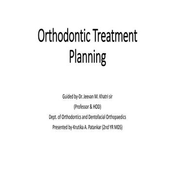 Orthodontic treatment planning 