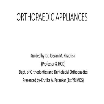 Orthopaedic appliance seminar
