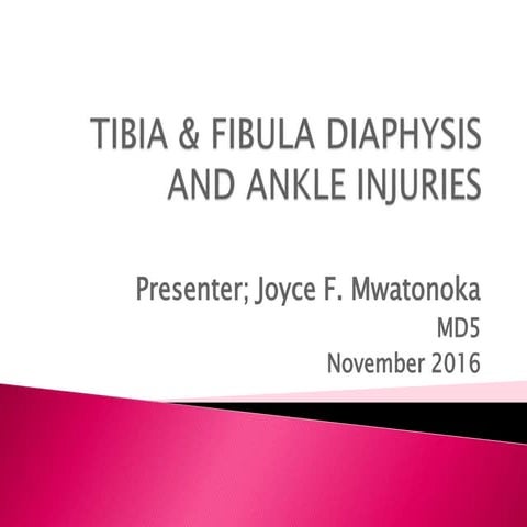 Tibia and fibula diaphysis, ankle and foot injuries