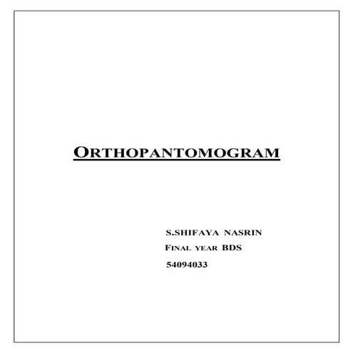 Orthopantomogram