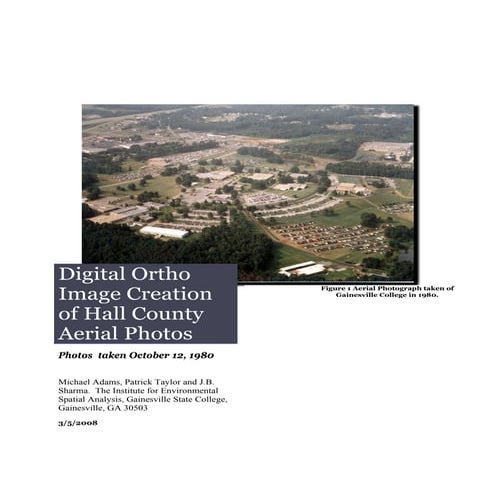 Digital Ortho Image Creation of Hall County Aerial Photos Paper