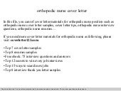 Orthopedic nurse cover letter