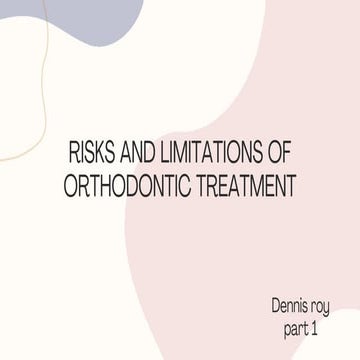 Orthodontic risks and complications | PDF