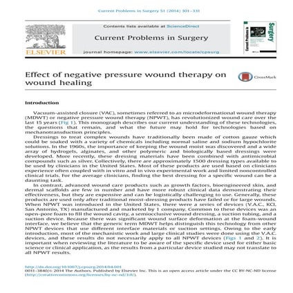 effect of negative pressure wound therapy on wound healing | PDF