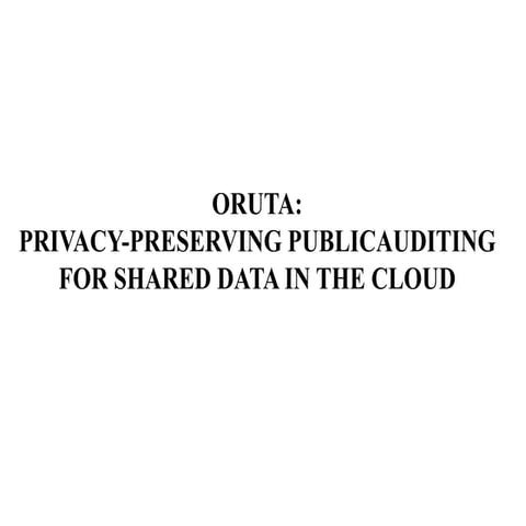 Oruta phase1 ppt