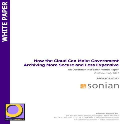 How the Cloud Can Make Government Archiving More Secure and Less Expensive