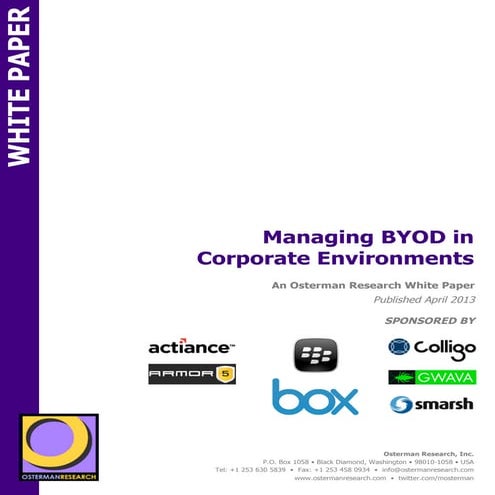 Managing BYOD in Corporate Environments