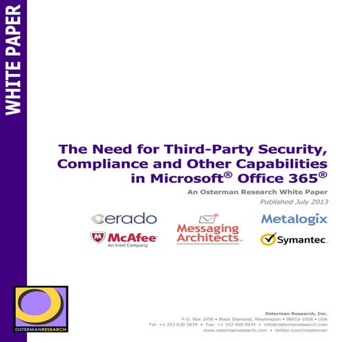 The Need for Third-Party Security, Compliance and Other Capabilities in Micro...