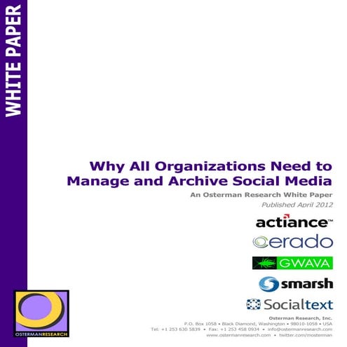 Why All Organizations Need to Manage and Archive Social Media