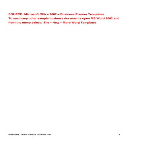 Sample business plan