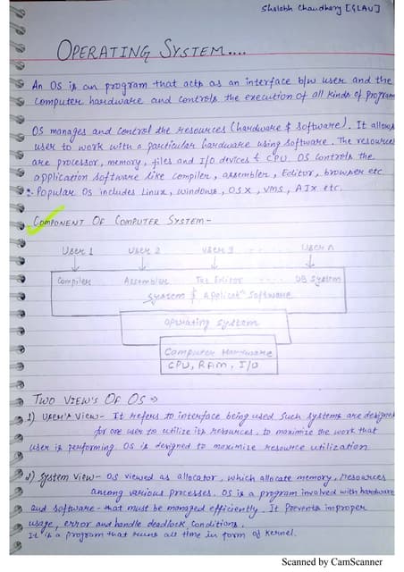 Operating System (OS) Notes