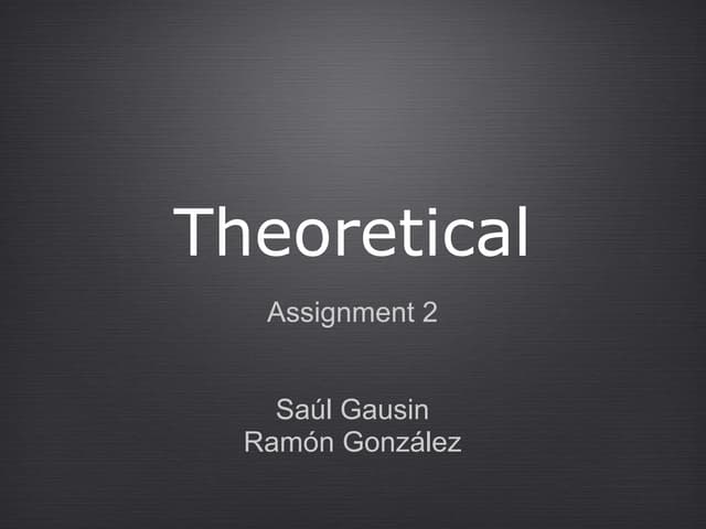 Assignment 2 Theoretical