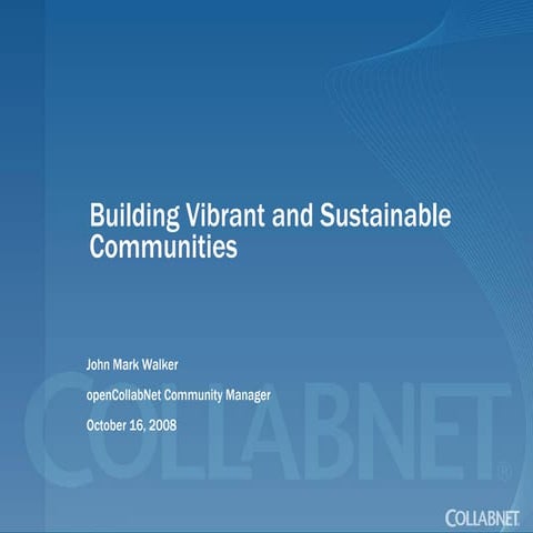 Building Vibrant Open Source Communities