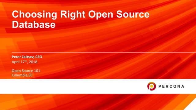 Choosing the Right Open Source Database | PPT