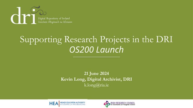 DRI at OS200 Launch: Digitally Re-Mapping Ireland's Ordnance Survey Heritage