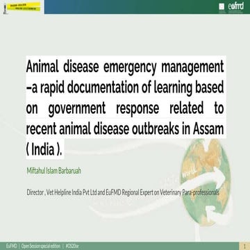 OS20 - Animal disease emergency management –a rapid documentation of learning...