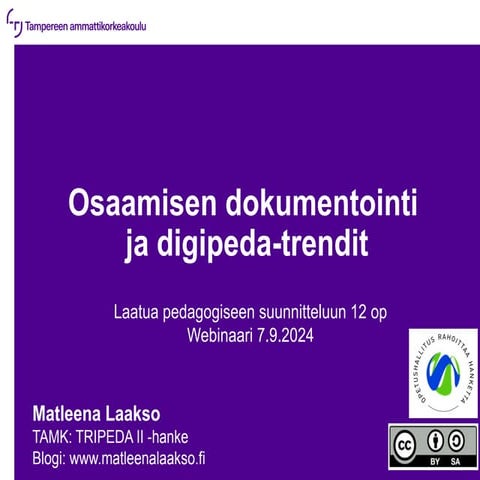 Osaamisen dokumentointi ja digipeda-trendit 7.9.24