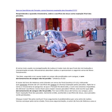 O sacrificio e o perdão