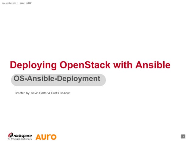 Deploying OpenStack with Ansible