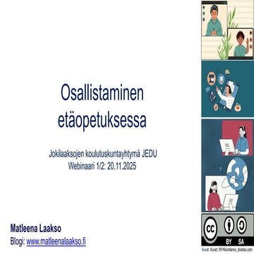 Osallistaminen etäopetuksessa 20.11.2025