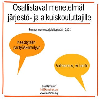 Osallistavat menetelmat järjestö-  ...