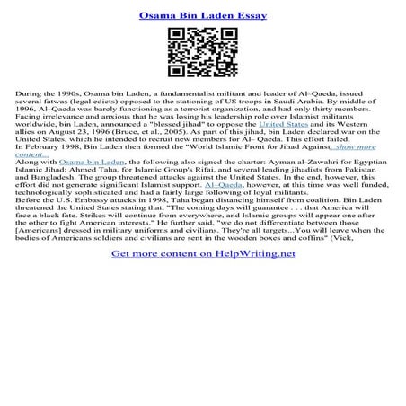 Osama Bin Laden Essay