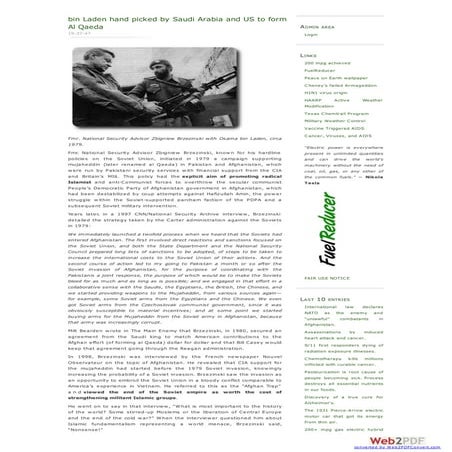 Osama bin laden hand picked by saudi arabia and us to form al qaeda   pressco...