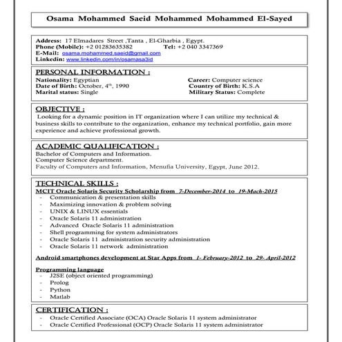 Osama Mohammed Saeid cv