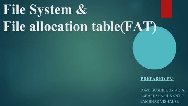 OS_Assignment for Disk Space & File System & File allocation table(FAT)