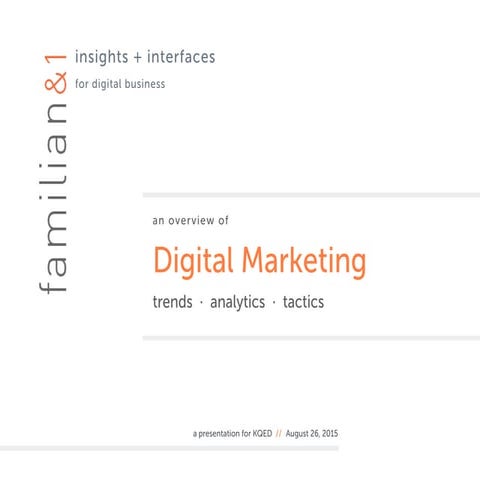 Digital Marketing Trends, Analytics + Tactics
