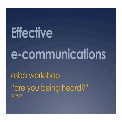 Effective E-Communications